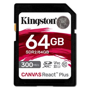 "CARD 64GB Kingston Canvas React Plus SDXC 300MB/s"