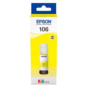 "Epson Tinte 1LB 106 EcoTank Yellow ink bottle"