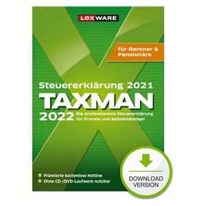 Lexware Taxman 2022 for retirees &amp; retirees - 1 Device, 1 Year - ESD Download ESD