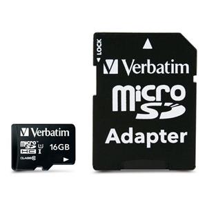 "CARD 16GB Verbatim Premium MicroSDHC 80MB/s +Adapter"