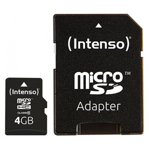 "CARD 4GB Intenso 3413450 MicroSDHC Class 10 20MB/s inkl. Adapter"