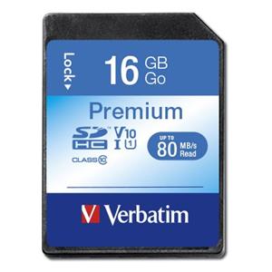 "CARD 16GB Verbatim Premium SDHC 80MB/s"
