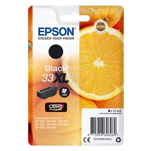 "Epson Tinte 33XL C13T33514012 Schwarz bis zu 530 Seiten"