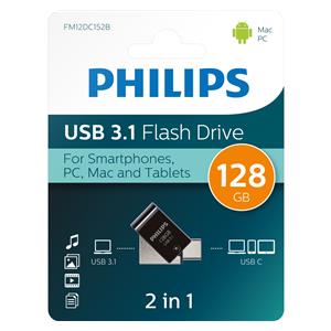 Philips 2 in 1 OTG         128GB USB 3.1 + USB C Midnight Black 2