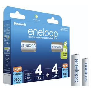 2x4 Panasonic Eneloop Kombipack 4xAA + 4xAAA Akkus BK-KJMCDE44E 2