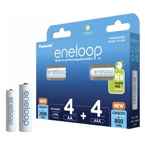 2x4 Panasonic Eneloop Kombipack 4xAA + 4xAAA Akkus BK-KJMCDE44E 3