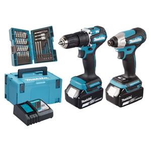 Makita DLX2414JX4 set alat DTD157Z + DHP487Z + DC18RC + 2x BL1830B + B-54106 • ISPORUKA ODMAH