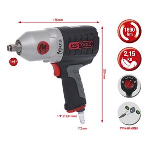 KS Tools 1/2 MONSTER 1690Nm High Performance Impact Wrench 5