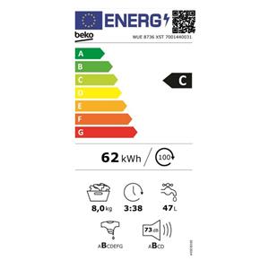 Perilica rublja BEKO WUE 8736 XST inverterski motor 8/1400 2