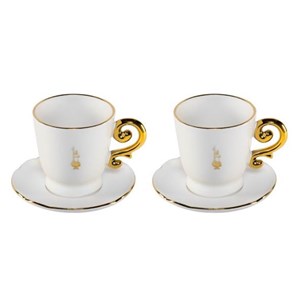 Bialetti Set 2 Cappucio Tassen inkl. Untertassen Pure Gold
