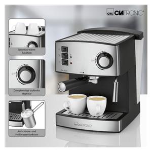 Clatronic ES 3643 schwarz-inox Espressoautomat 15 Bar 5