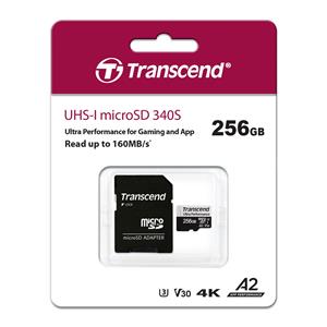 Transcend microSDXC 340S 256GB Class 10 UHS-I U3 A2 3