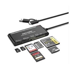 MAXPOWER čitač kartica 7u1, CR324,USB-A i TYPE-C, 5Gbps