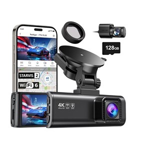 Redtiger F7NP 4K prednja i stražnja kamera za automobil s ugrađenim GPS-om, WiFi-jem i uključenom memorijskom karticom