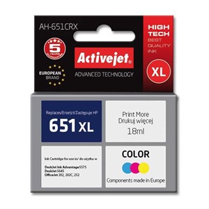 Activejet HP 651 C2P11AE color ink, 18 ml