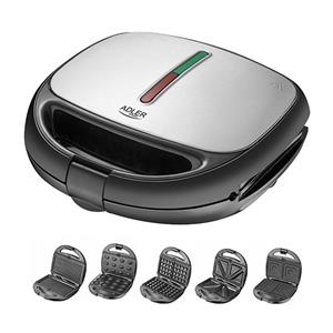 Adler AD 3040 sandwich maker 1200 W Black, Grey 4