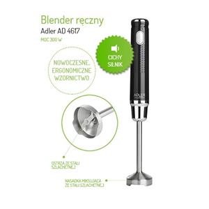 Adler AD 4617 blender Immersion blender Black,Silver 350 W 6