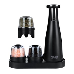 Adler AD4449b Electric salt and pepper mill - set of 3 grinders - USB black