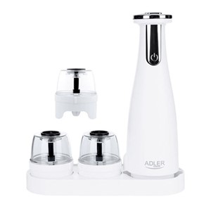 Adler AD4449W Electric salt and pepper mill - set of 3 grinders - USB white