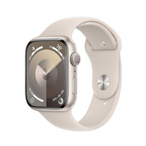 Apple Watch Series 9, 45 mm Starlight Aluminium Case, Starlight Sport Band M/L