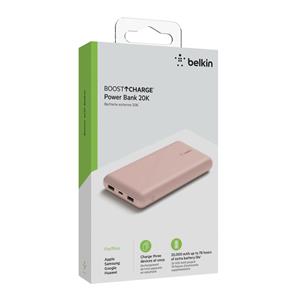 Belkin Powerbank 20.000mAh pink 15W+USB-A/C Kab. 15cm BPB012btRG 6