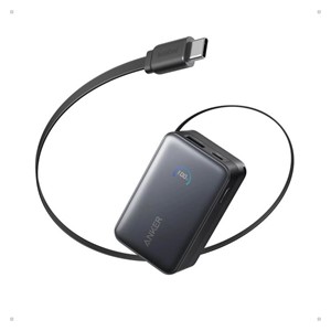 Anker Nano Power Bank 10000 mAh, 45W with built-in USB-C cable, black