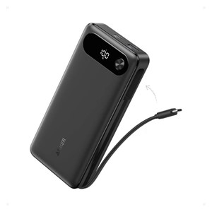 Anker Powerbank 20000 mAh, 87W with built-in USB-C cable, black