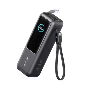 Anker Powerbank 25000 mAh with built-in USB-C cable, 165W, black