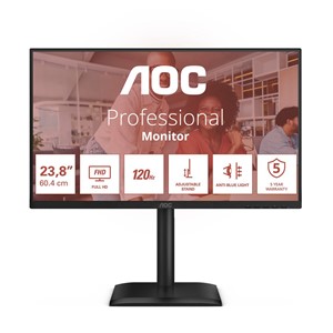 AOC E4 24E4CV computer monitor 60.5 cm (23.8) 1920 x 1080 pixels Full HD LED Black