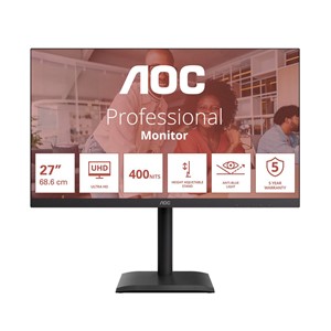 AOC E4 U27E4CV computer monitor 68.6 cm (27) 3840 x 2160 pixels 4K Ultra HD LED Black