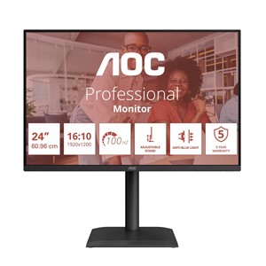 AOC E4 X24E4U computer monitor 61 cm (24) 1920 x 1200 pixels Full HD LED Black