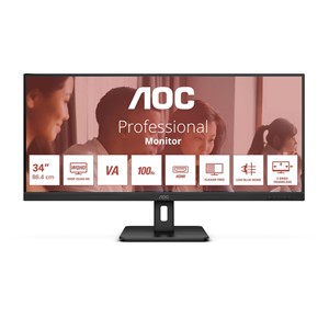 AOC U34E2M computer monitor 86.4 cm (34) 3440 x 1440 pixels Wide Quad HD Black