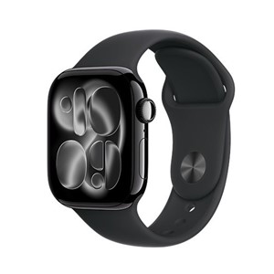 Apple Watch Series 11 GPS 42mm Jet Black Aluminium Case with Black Sport Band - S /M