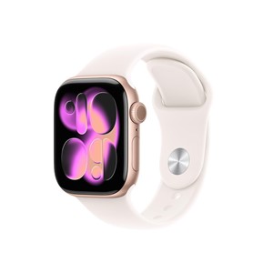 Apple Watch Series 11 GPS 42mm Rose Gold Aluminium Case with Light Blush Sport Band - M /L