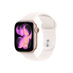 Apple Watch Series 11 GPS 42mm Rose Gold Aluminium Case with Light Blush Sport Band - S /M
