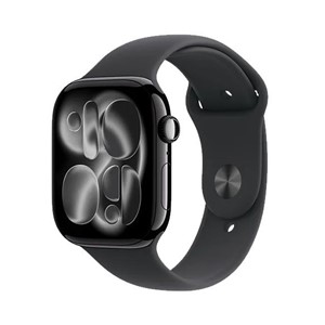 Apple Watch Series 11 GPS 46mm Jet Black Aluminium Case with Black Sport Band - S /M