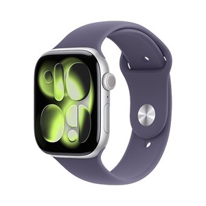 Apple Watch Series 11 GPS 46mm Silver Aluminium Case with Purple Fog Sport Band - M /L