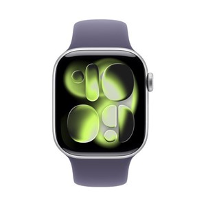Apple Watch Series 11 GPS 46mm Silver Aluminium Case with Purple Fog Sport Band - S /M