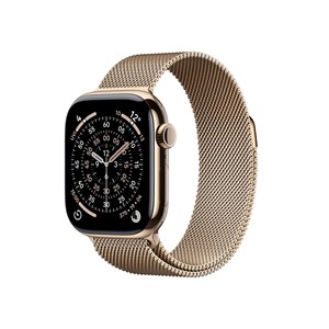 Apple Watch Series 11 GPS + Cellular 42mm Gold Titanium Case with Gold Milanese Loop