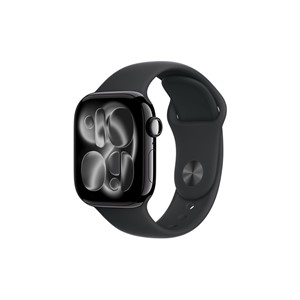 Apple Watch Series 11 GPS + Cellular 42mm Jet Black Aluminium Case with Black Sport Band - M /L