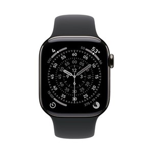 Apple Watch Series 11 GPS + Cellular 46mm Slate Titanium Case with Black Sport Band - M /L