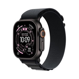 Apple Watch Ultra 3 GPS + Cellular 49mm Black Titanium Case with Black Alpine Loop - Large