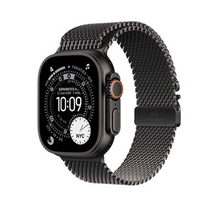 Apple Watch Ultra 3 GPS + Cellular 49mm Black Titanium Case with Black Titanium Milanese Loop - Medium