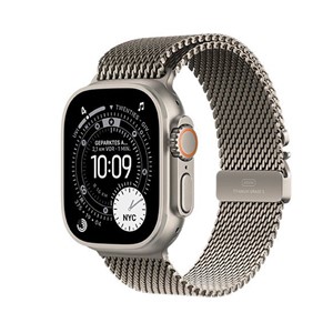 Apple Watch Ultra 3 GPS + Cellular 49mm Natural Titanium Case with Natural Titanium Milanese Loop - Medium