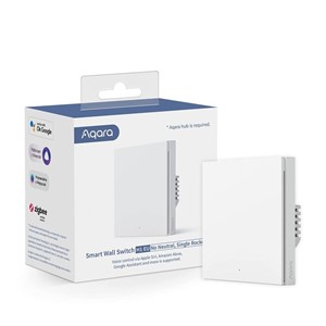 AQARA Smart Zigbee Wall Switch with Relay H1 EU, Single, No Neutral Wire