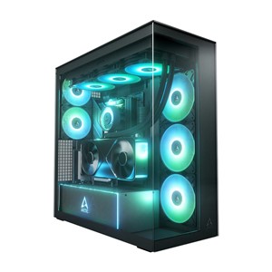 ARCTIC Xtender VG (Mirror Black) Premium E-ATX PC Case with Vertical GPU Mounting