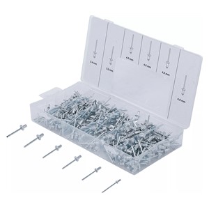 BGS Asortiman maskirnih zakovica | aluminij | 2,4 - 4,8 mm | 400-dijelni