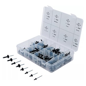 BGS Asortiman maskirnih zakovica | aluminij | 3,2 - 4,8 mm | 200-dijelni