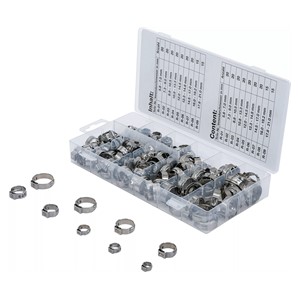 BGS Asortiman nehrđajućih čeličnih stezaljki za crijevo | Ø 5,8 - 21 mm | 170-dijelni