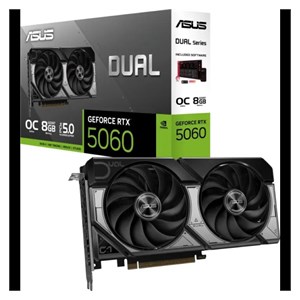 ASUS Dual GeForce RTX 5060 OC graphics card, 8GB GDDR7, PCI-E 5.0 DUAL-RTX5060-O8G